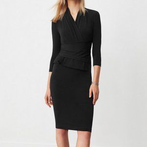 The Fold Arlington Dress Black Jersey Knee Length Dress